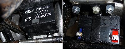 Top and bottom view of the battery in its new place