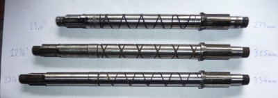 Original and diesel gearbox mainshafts