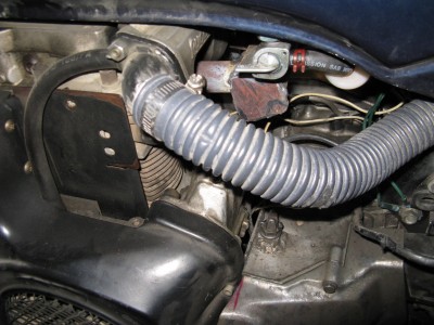 The air intake pipe.  That right, it IS sump pump hose.