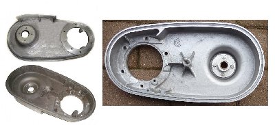 Original and modified inner primary chain case